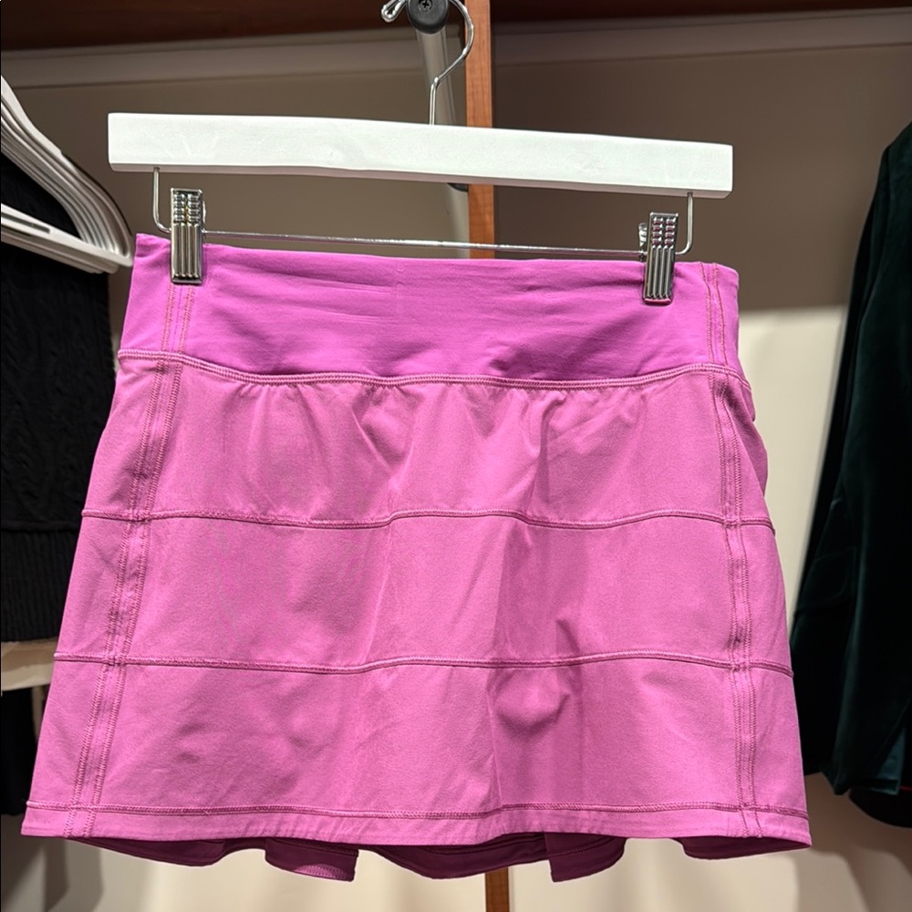 EUC Lululemon Pace Revival Mid Rise Skirt LONG Vivid Plum Purple size 4